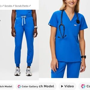 SET FIGS ROYAL BLUE SCRUB SET